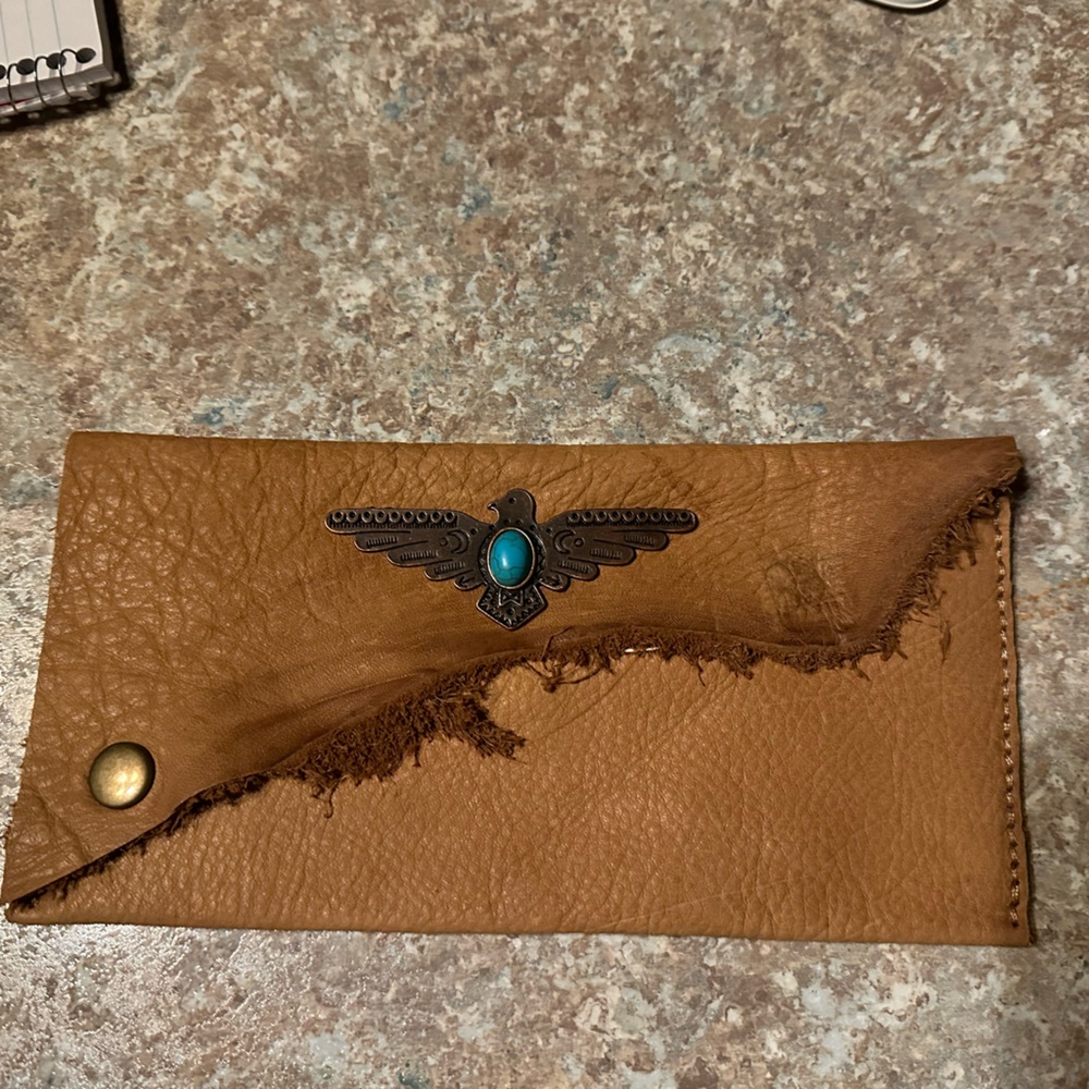 Custom leather vintage pouch
